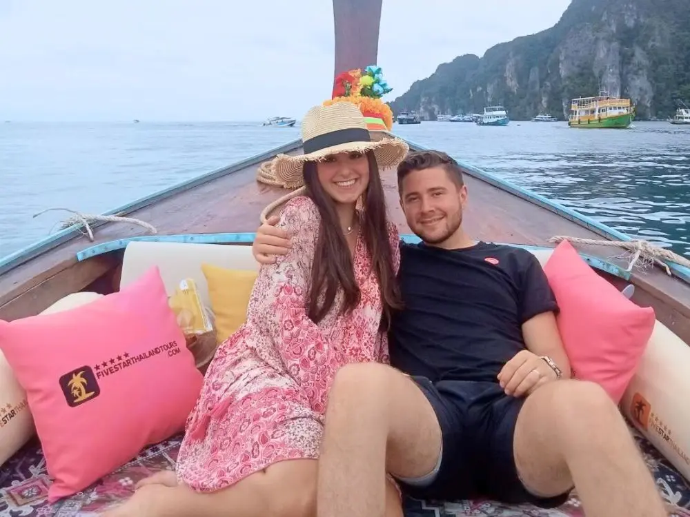 Phi Phi Islands Private Longtail Boat Tour - five star thailand tours longtail boat with pillows