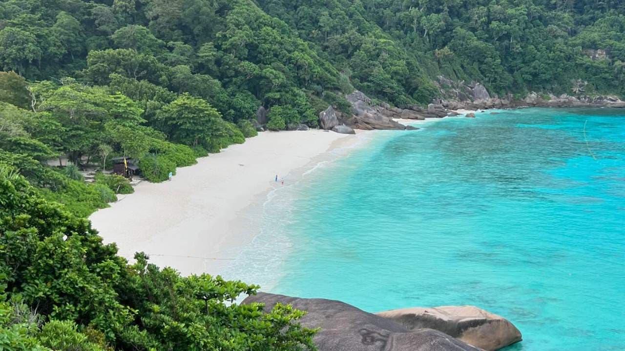 Similan Island Sunrise Private Tour - no people on beach famous similan islands thailand