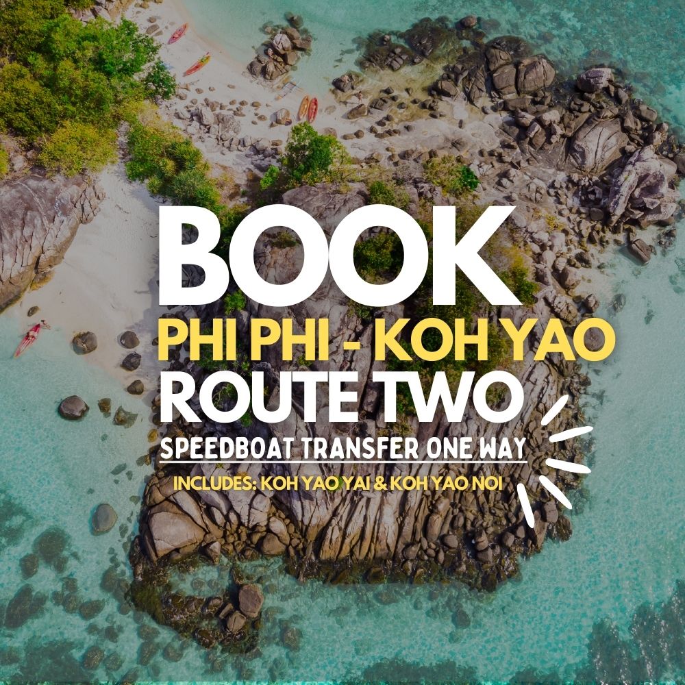 phi phi island to koh yao yai or noi island by shared speedboat transfer