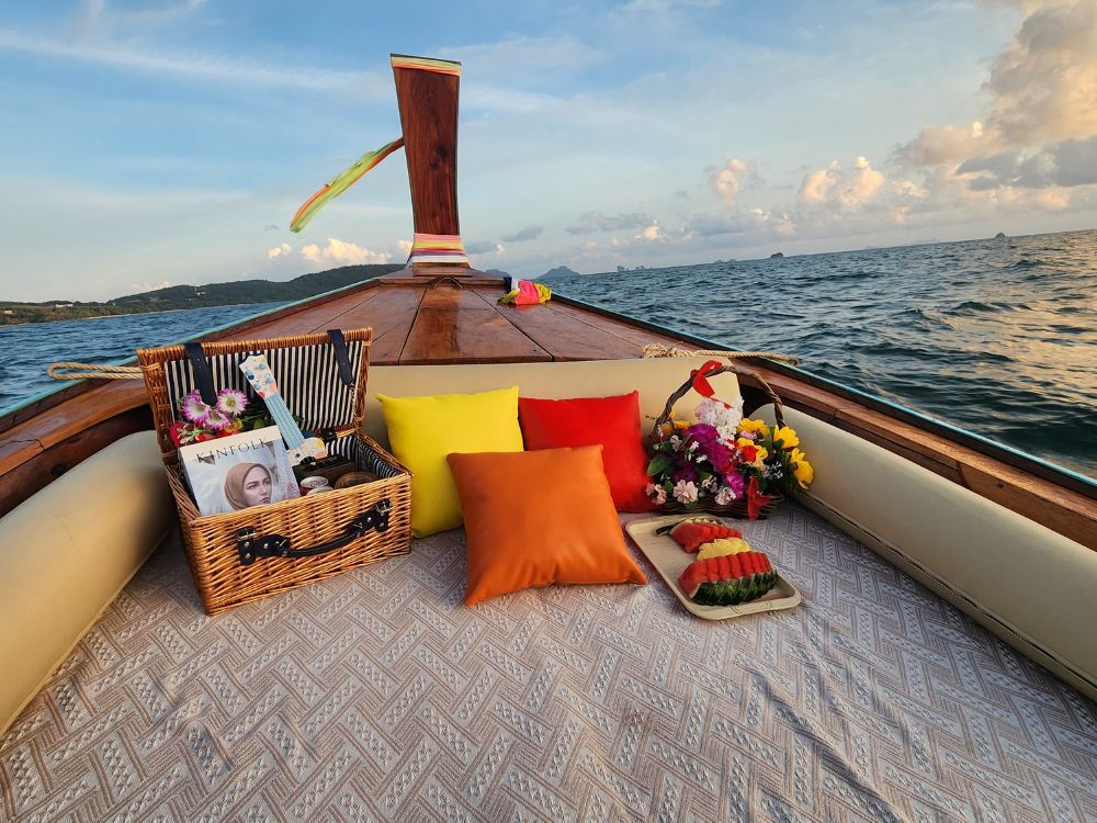 luxury longtail boat premium vip krabi four 4 islands tour pillows instagram